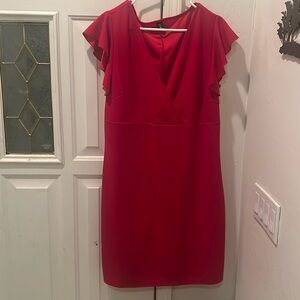 Emery rose Plus Surplice neck butterfly sleeve dress